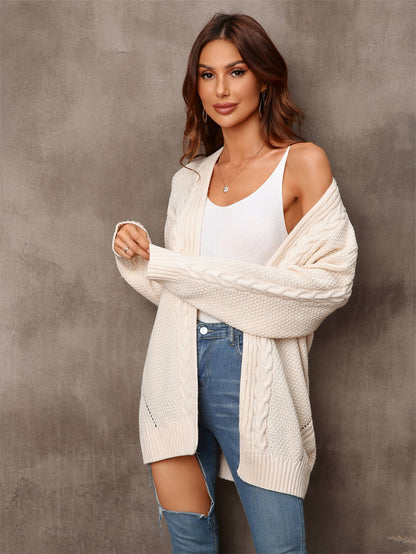 Angel Wings Warm Fall Mixed Knit Open Front Longline Cardigan