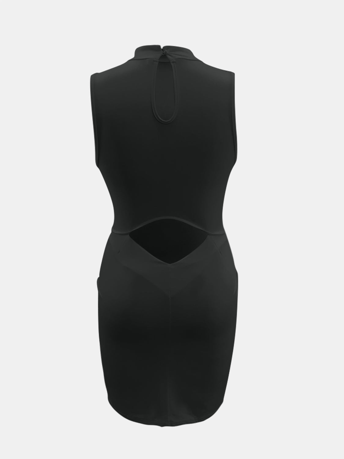 Cutout Mock Neck Sleeveless Midi Dress