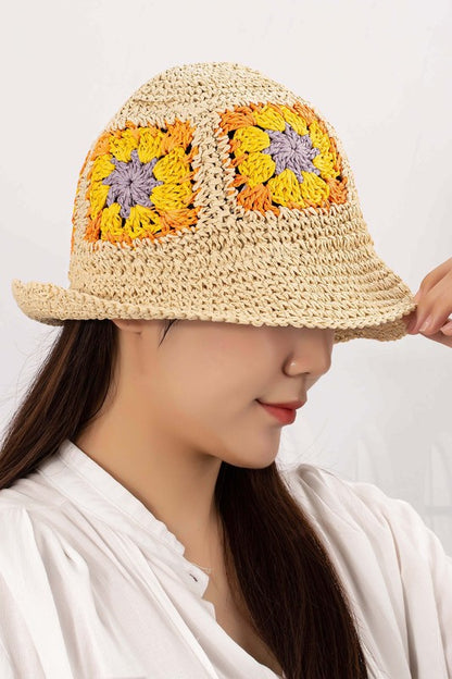 Crochet Granny Square Bucket Hat