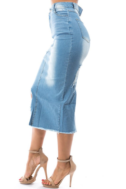 Concentrate Denim Maxi Skirts