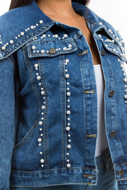 Pearls Denim Jacket