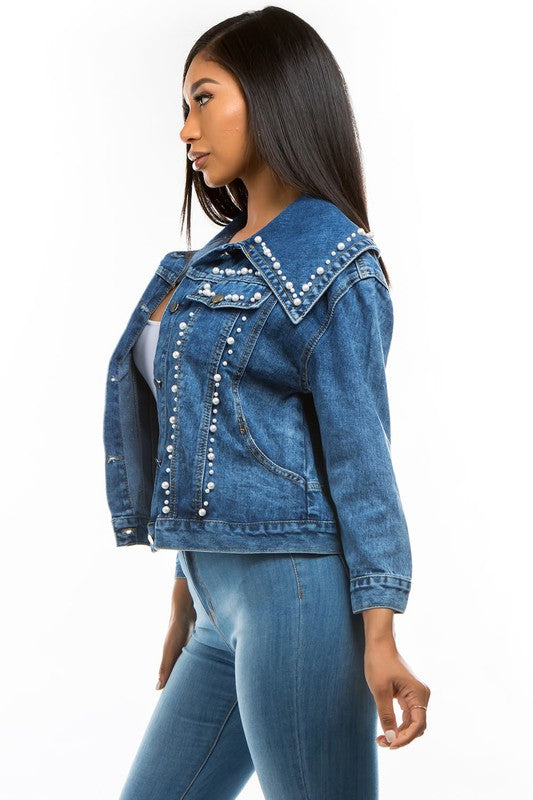 Pearls Denim Jacket