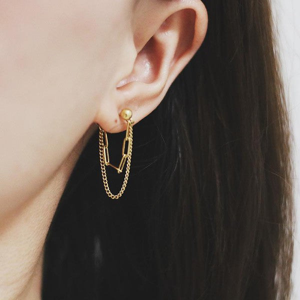 DOUBLE CHAIN EARRING