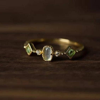 PERIDOT AQUAMARINE RING