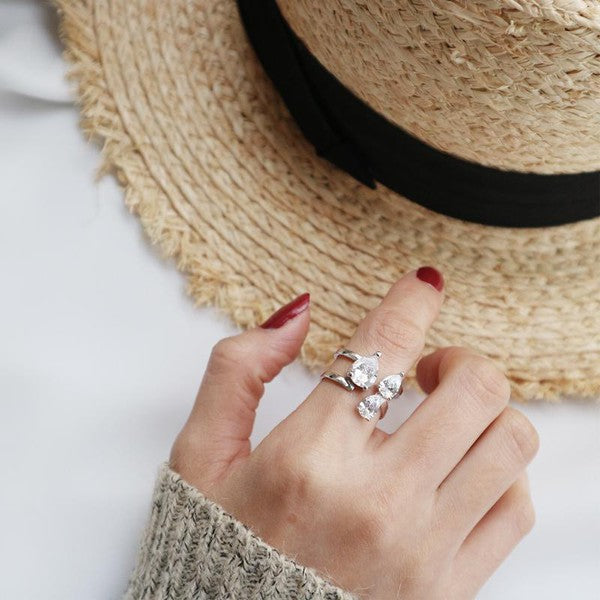 WATERDROP SWAROVSKI CRYSTAL RING