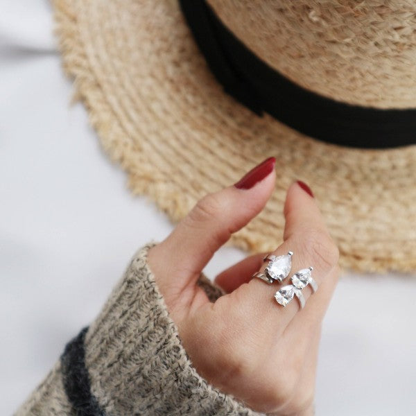 WATERDROP SWAROVSKI CRYSTAL RING