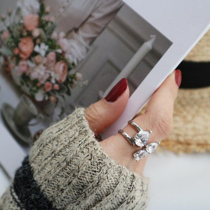 WATERDROP SWAROVSKI CRYSTAL RING