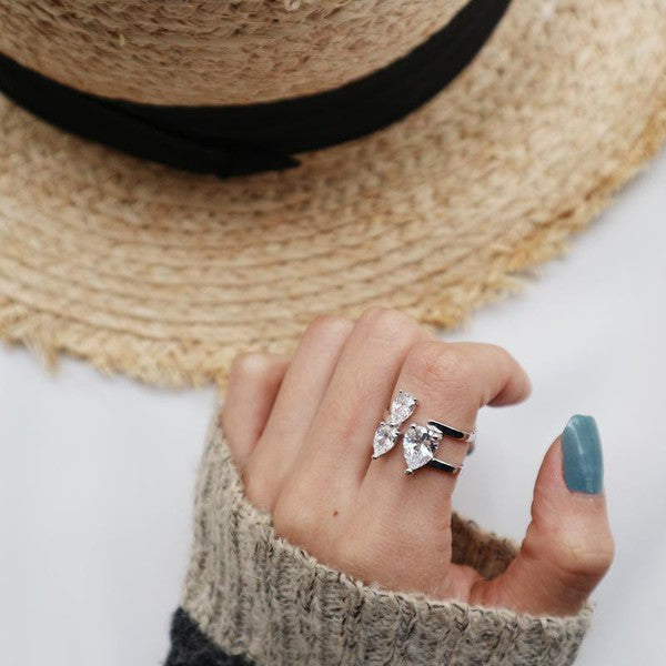 WATERDROP SWAROVSKI CRYSTAL RING