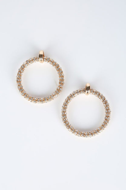 BOLD RHINESTONE HOOP EARRINGS