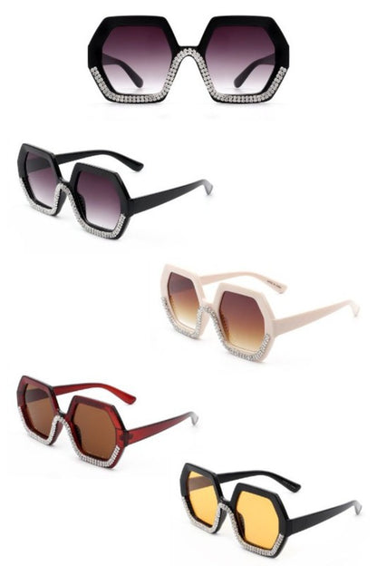 Women Oversize Rhinestone Fashion Sunglasses