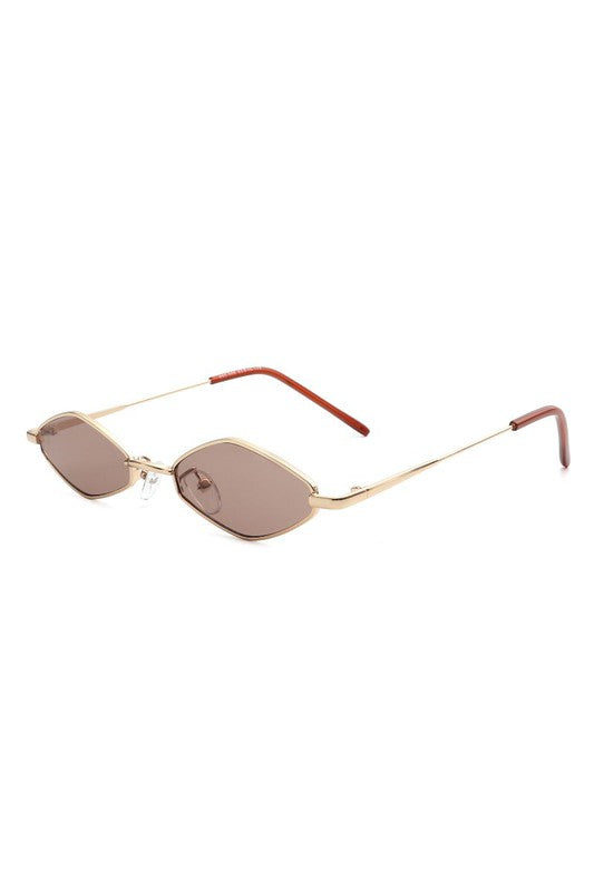 Slim Narrow Diamond Hexagonal Fashion Sunglasses