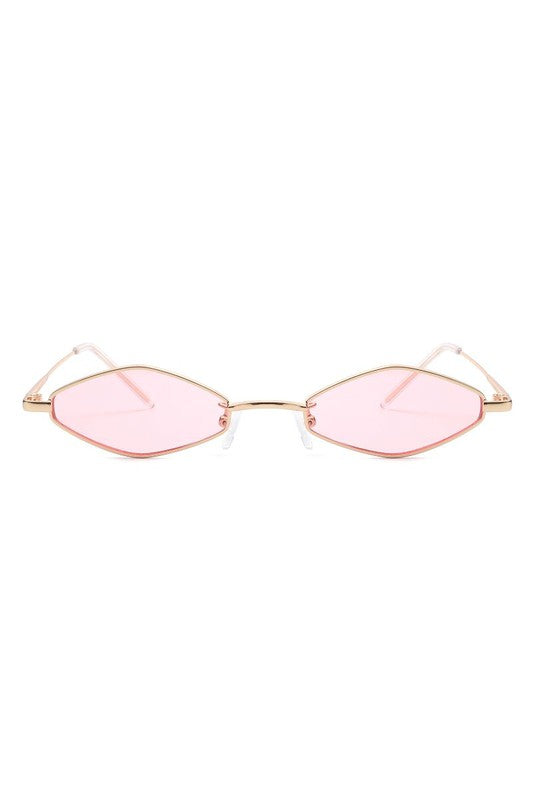 Slim Narrow Diamond Hexagonal Fashion Sunglasses