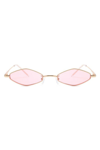 Slim Narrow Diamond Hexagonal Fashion Sunglasses