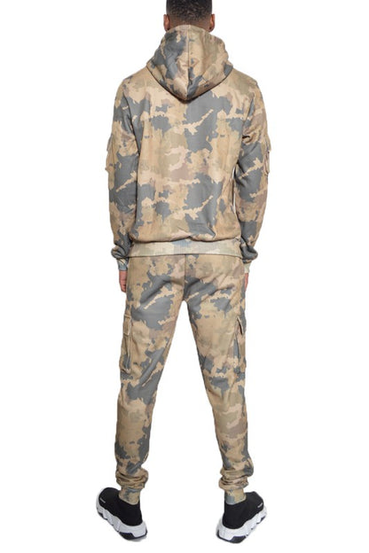 Full Camo Hoodie Cotton Sweat Set