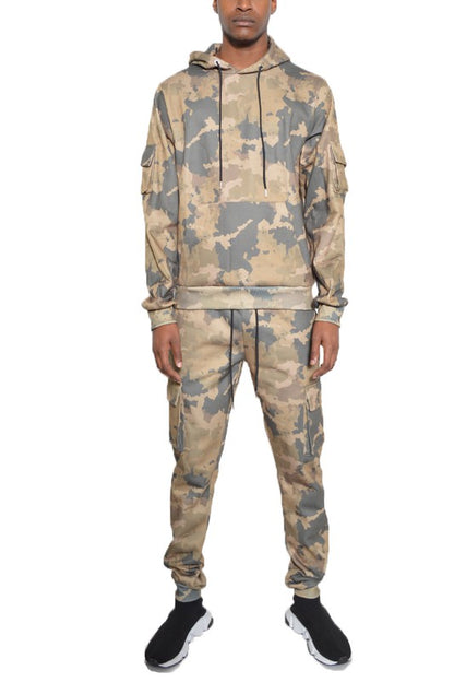 Full Camo Hoodie Cotton Sweat Set