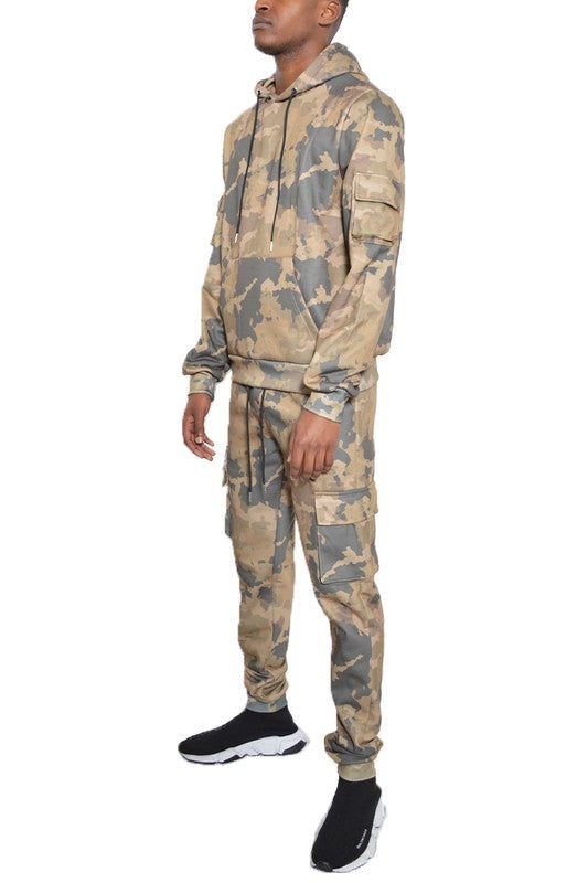 Full Camo Hoodie Cotton Sweat Set