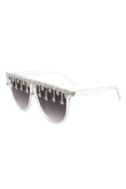 Round Oversize Rhinestone Fashion Sunglasses