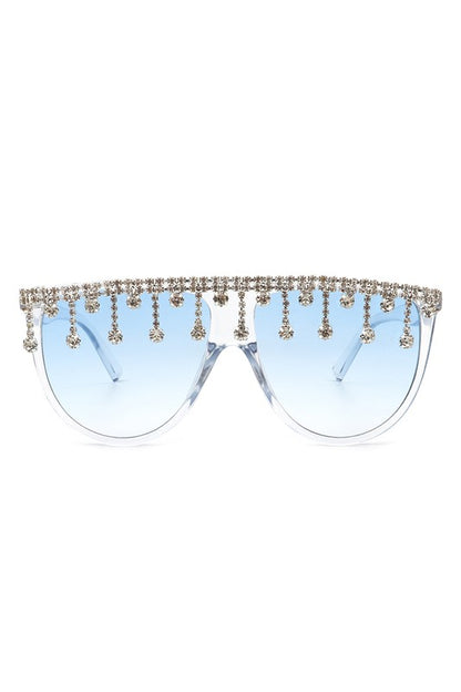 Round Oversize Rhinestone Fashion Sunglasses