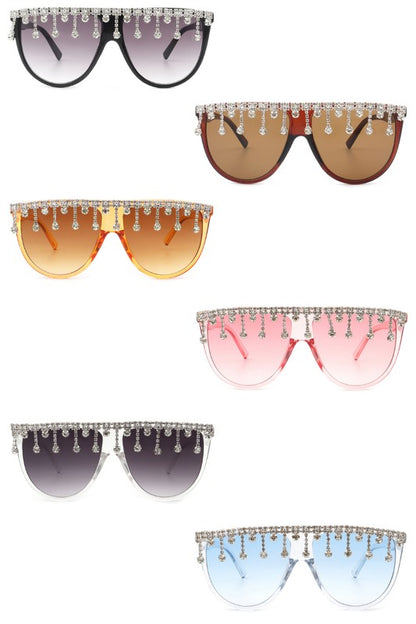 Round Oversize Rhinestone Fashion Sunglasses