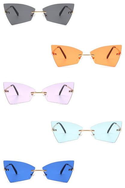 Rimless Geometric Triangle Fashion Sunglasses