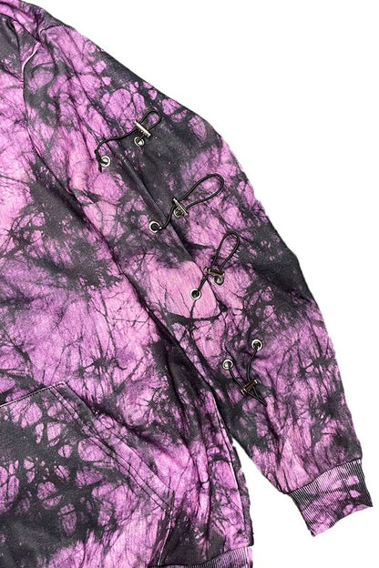 Tye Dye Sleeve Toogle Hoodie and Sweat Set