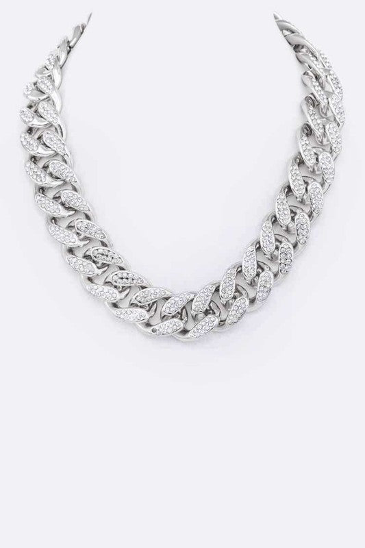 Crystal Pave Chunky Chain Necklace