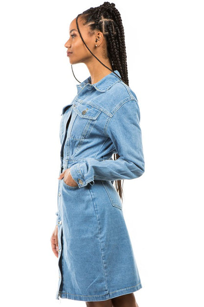 SEXY DENIM JACKET DRESS