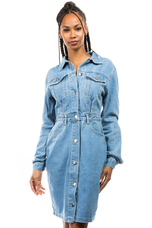 SEXY DENIM JACKET DRESS