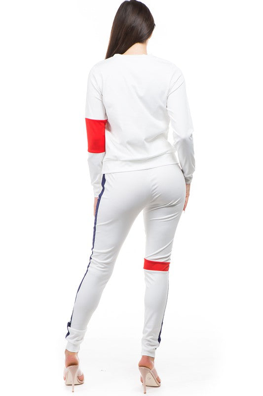 Varsity Top Two Piece Pant Set