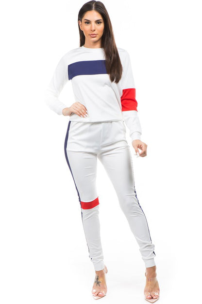 Varsity Top Two Piece Pant Set