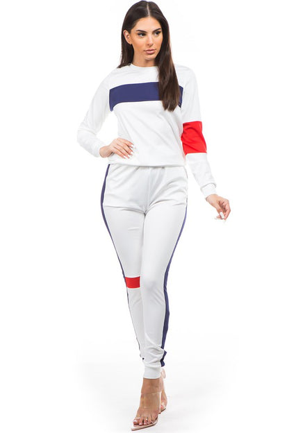 Varsity Top Two Piece Pant Set