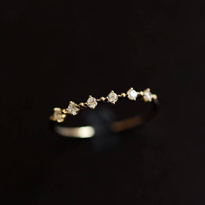 14K Gold Zircon Stacked Ring