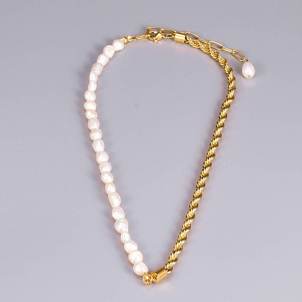 Freshwater Pearl and Chain Necklace