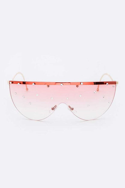 Crystal Pave Iconic Oversize Sunglassses