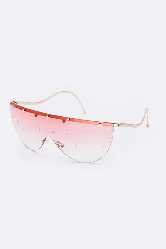 Crystal Pave Iconic Oversize Sunglassses