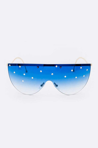 Crystal Pave Iconic Oversize Sunglassses