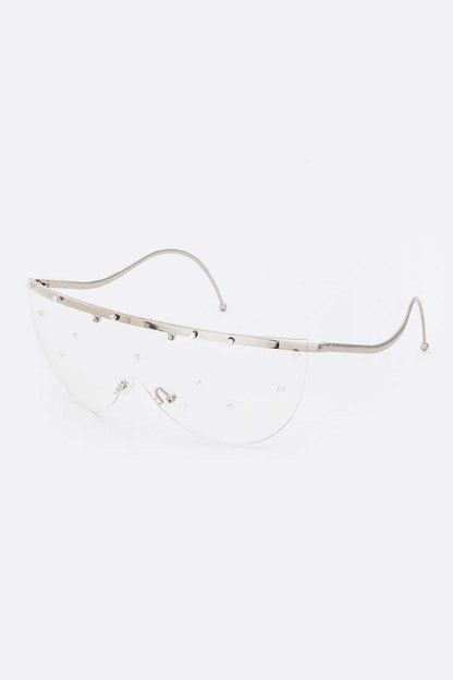 Crystal Pave Iconic Oversize Sunglassses