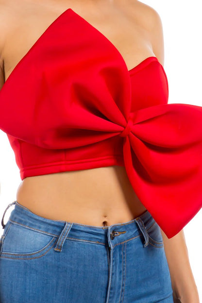 A Gift Sexy Bow Tie Top