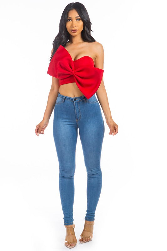 A Gift Sexy Bow Tie Top