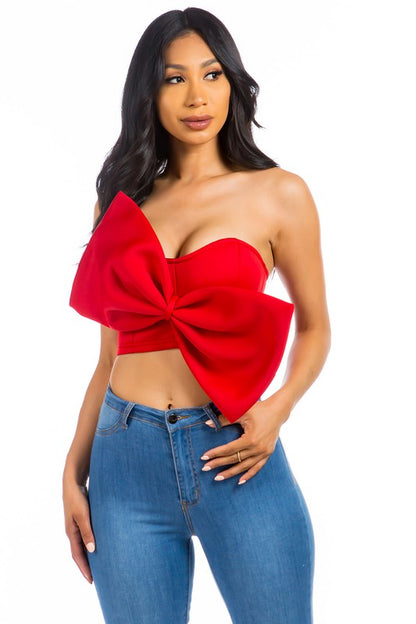 A Gift Sexy Bow Tie Top