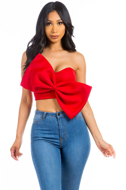 A Gift Sexy Bow Tie Top