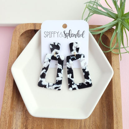 Avery Earrings -  Black & White