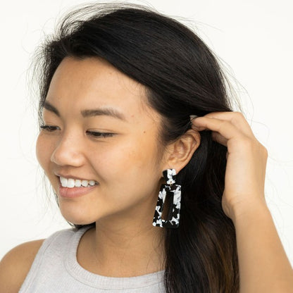 Avery Earrings -  Black & White