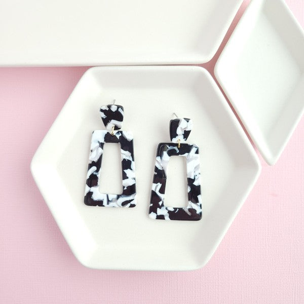 Avery Earrings -  Black & White