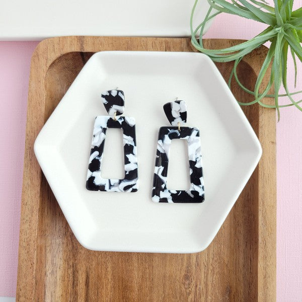 Avery Earrings -  Black & White