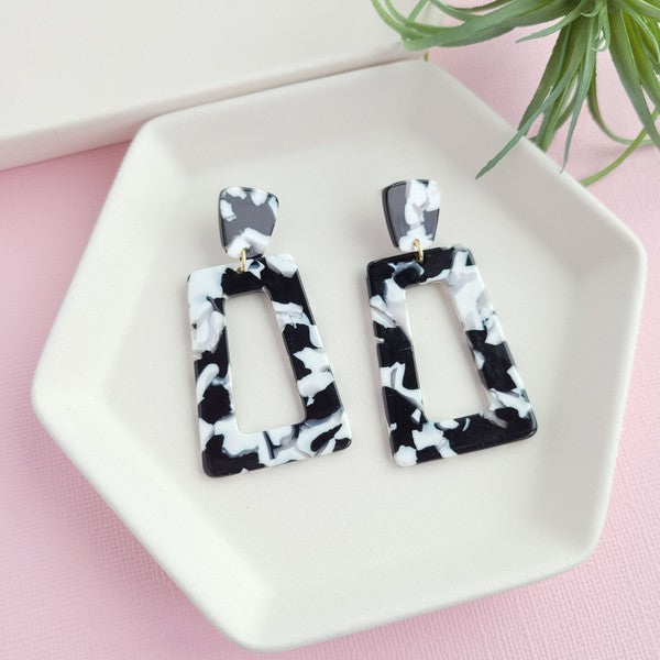 Avery Earrings -  Black & White