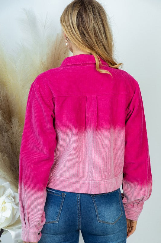 Long Sleeve Ombre Woven Jacket