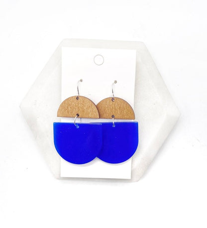 Royal Blue Cobalt Acrylic and Wood Deco Drops