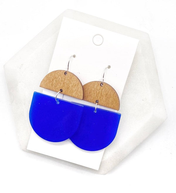 Royal Blue Cobalt Acrylic and Wood Deco Drops