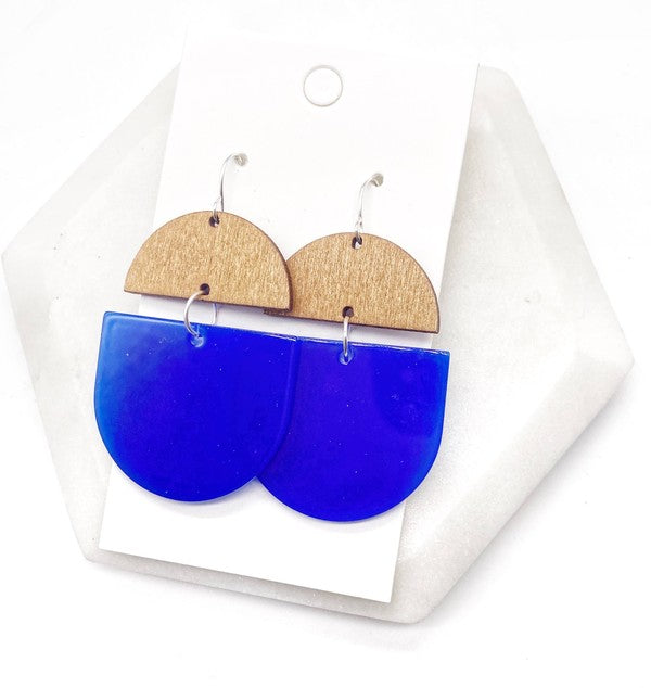 Royal Blue Cobalt Acrylic and Wood Deco Drops